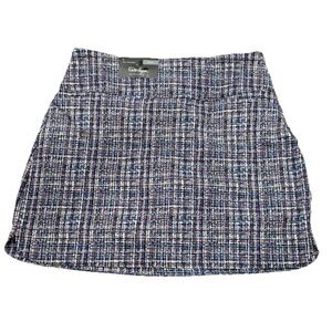 Walter Hagen Blue and White Tweed Mini Skirt
